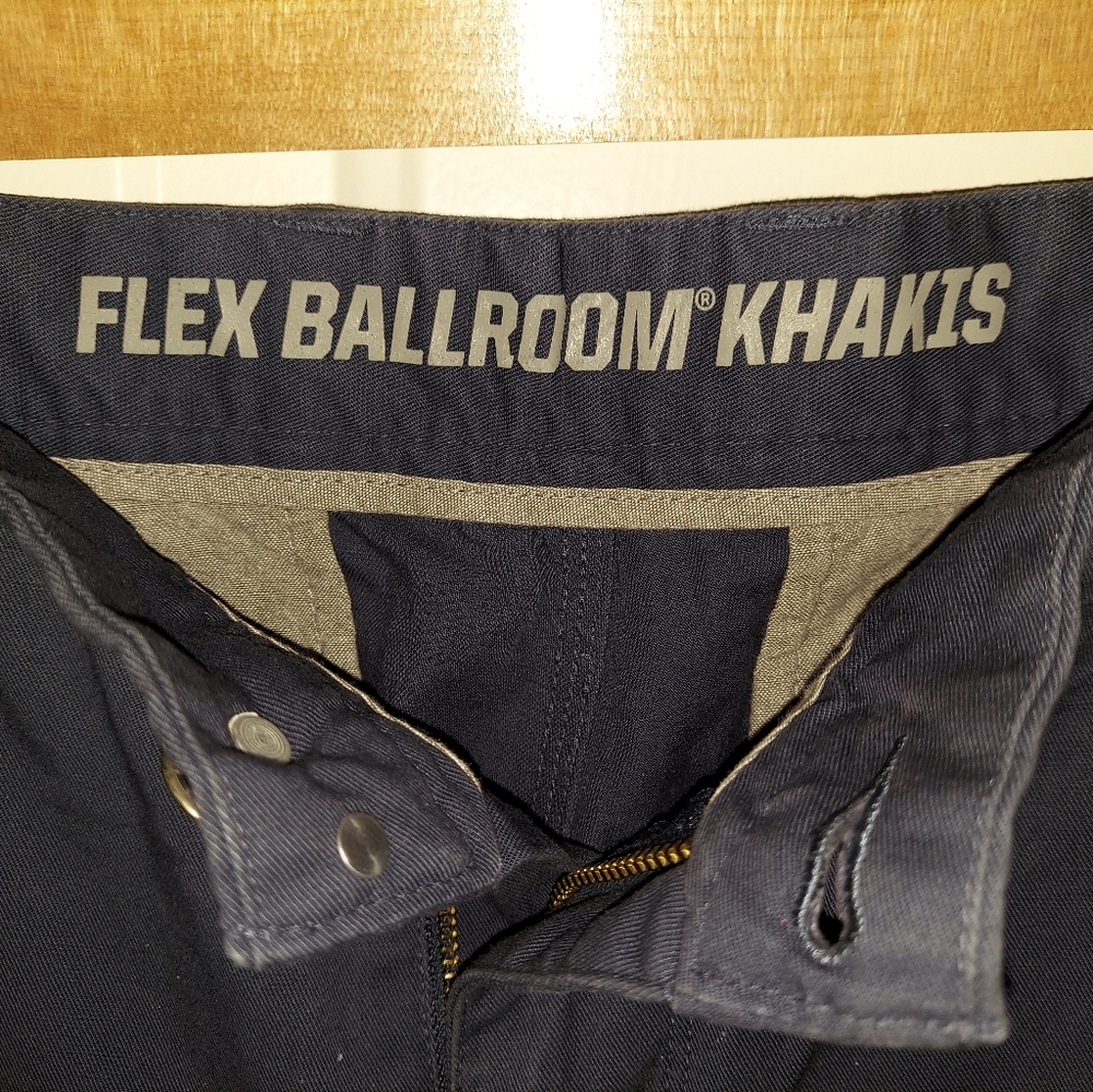 Duluth Trading Co Flex Ballroom Khakis Men’s 34x32 Blue Stretch Work Pants